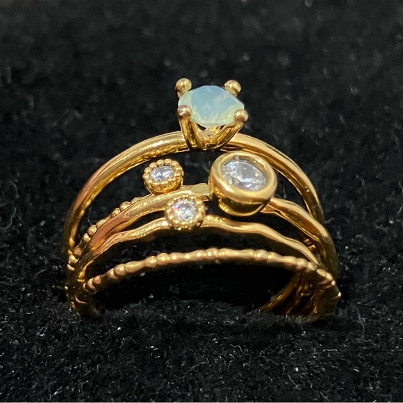 Gold Tone Stacking Ring Set - Picture 3 of 4